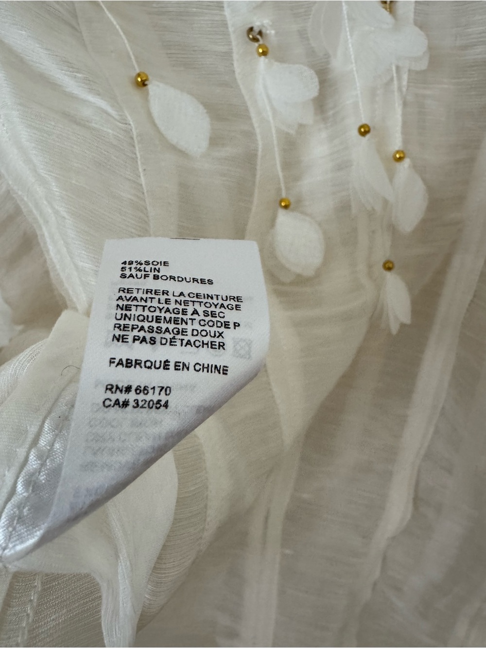 Zimmermann New Botanica Wattle Blouse Top Natural Size 3 - Picture 4 of 7